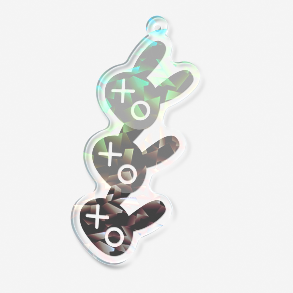 XOウサギキーホルダー_キラキラ