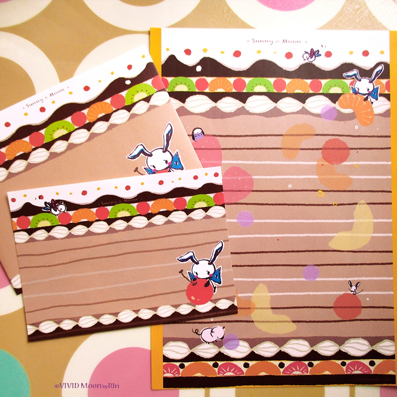 レターセット『フルーツケーキ』【B5,A6便箋 封筒 ホルダー】