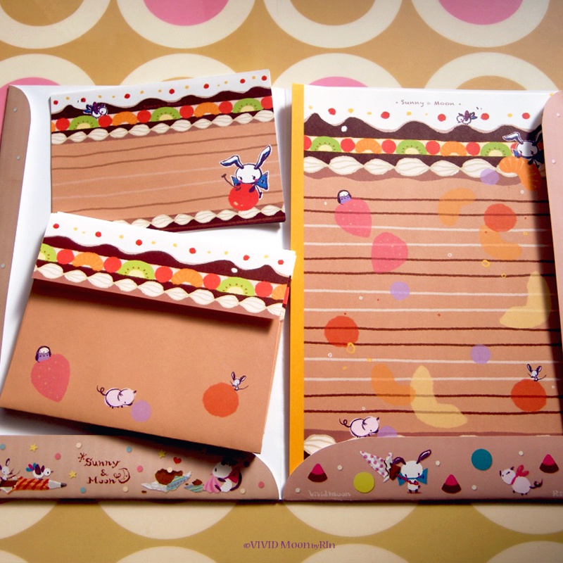 レターセット『フルーツケーキ』【B5,A6便箋 封筒 ホルダー】