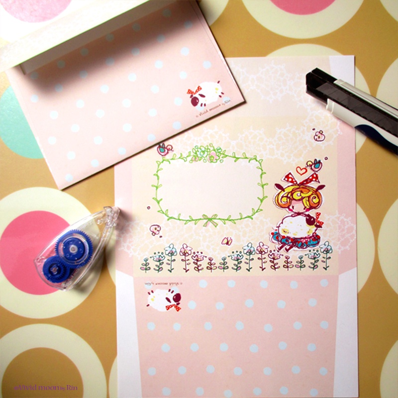 レターセット『メリーさんとメイちゃん』【A5便箋×2柄 封筒】