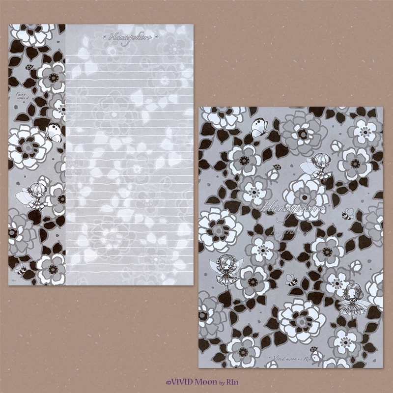 『花と妖精』の便箋と封筒【単品とレターセットの2種】