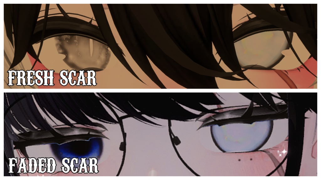 『15アバター対応 | Compatible with 15 avatars』Blinded Scarred Eye Texture アイテクスチャ