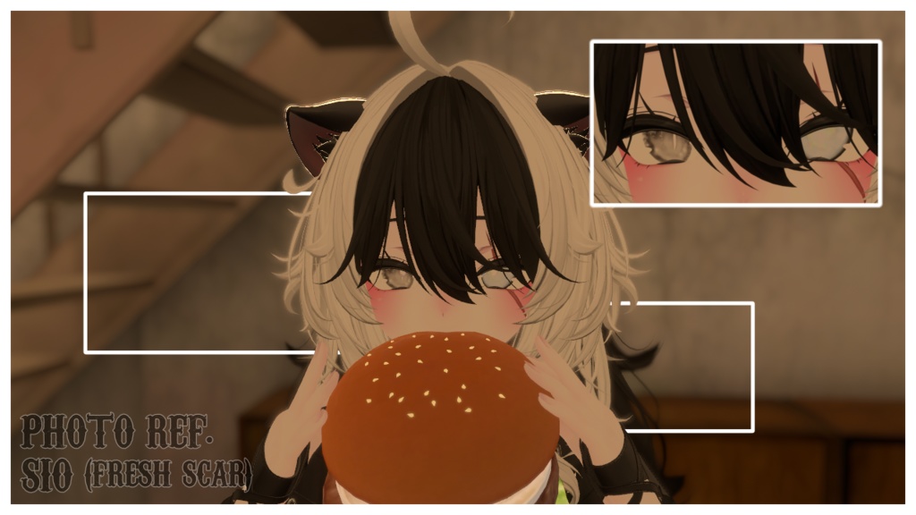 『15アバター対応 | Compatible with 15 avatars』Blinded Scarred Eye Texture アイテクスチャ