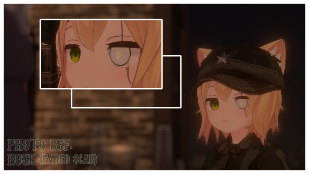 『15アバター対応 | Compatible with 15 avatars』Blinded Scarred Eye Texture アイテクスチャ