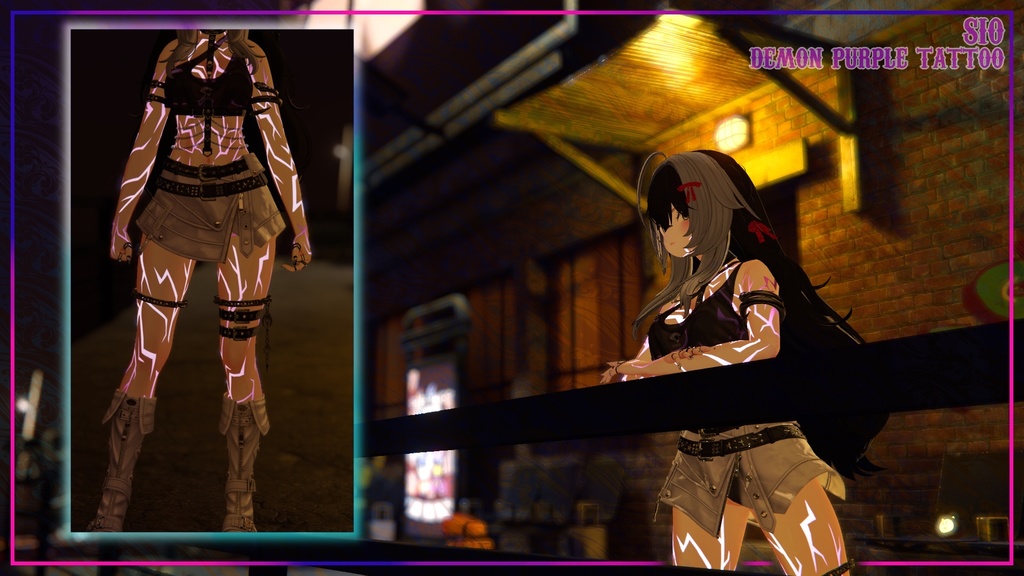 『18アバター対応 | Compatible with 18 avatars』Kpop Demon Hunters Demon Tattoo 悪魔のテクスチャ