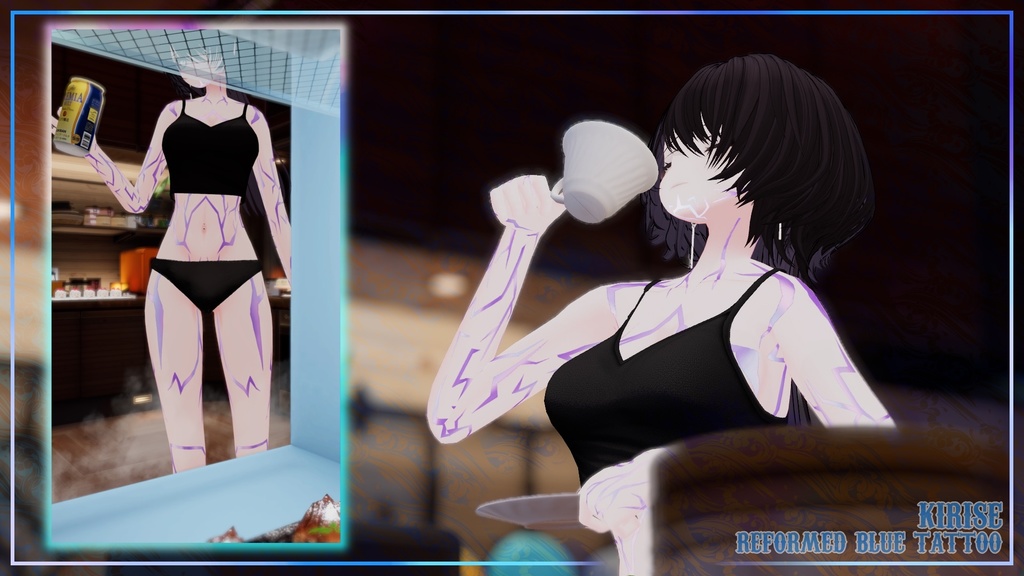 『18アバター対応 | Compatible with 18 avatars』Kpop Demon Hunters Demon Tattoo 悪魔のテクスチャ