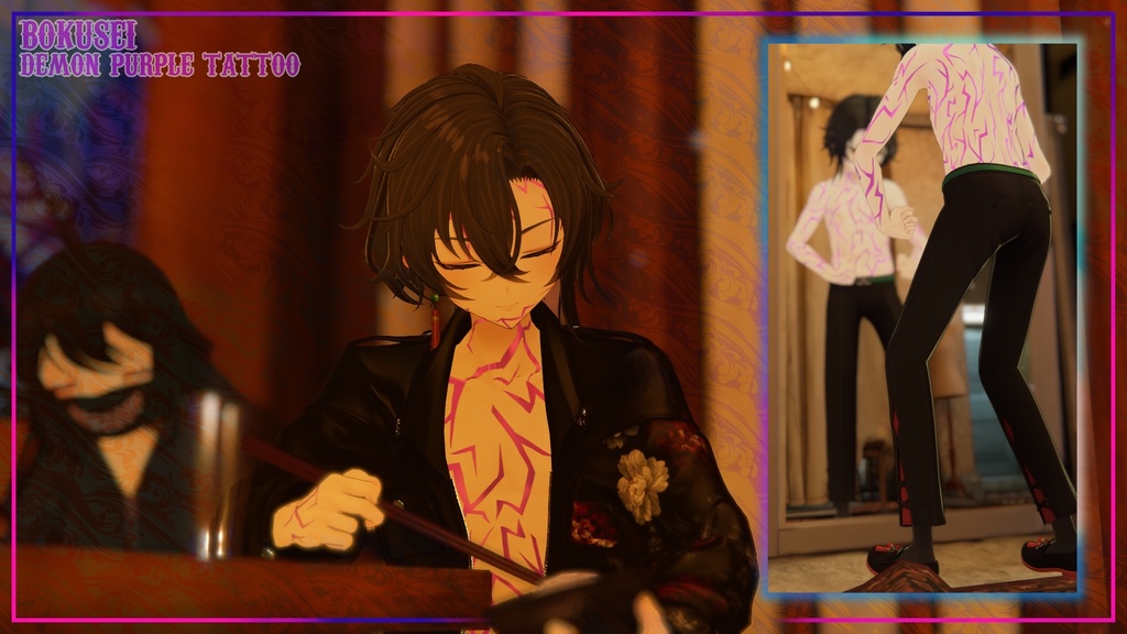 『18アバター対応 | Compatible with 18 avatars』Kpop Demon Hunters Demon Tattoo 悪魔のテクスチャ