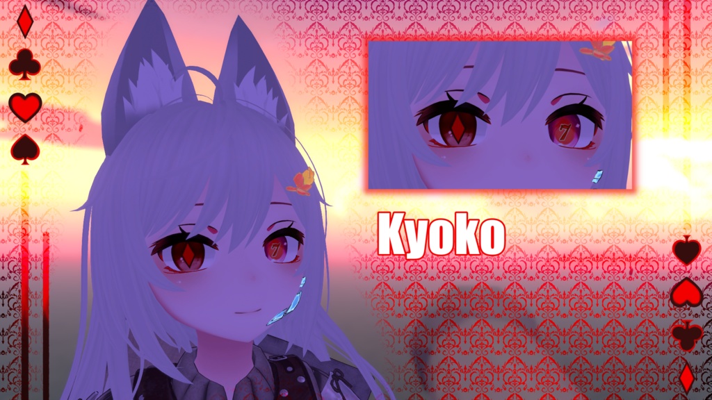 『20アバター対応 | Compatible with 20 avatars』Animated Gambling/Poker Eyes ギャンブル/ポーカー アイテクスチャ (VRChat)