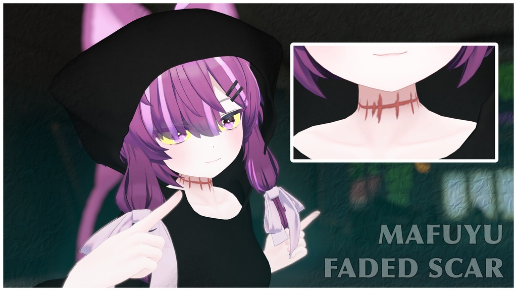 『22+アバター対応 | Compatible with 22+ avatars』Neck Scar Texture 首の傷跡 テクスチャ (VRChat)