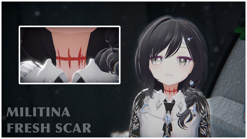 『22+アバター対応 | Compatible with 22+ avatars』Neck Scar Texture 首の傷跡 テクスチャ (VRChat)