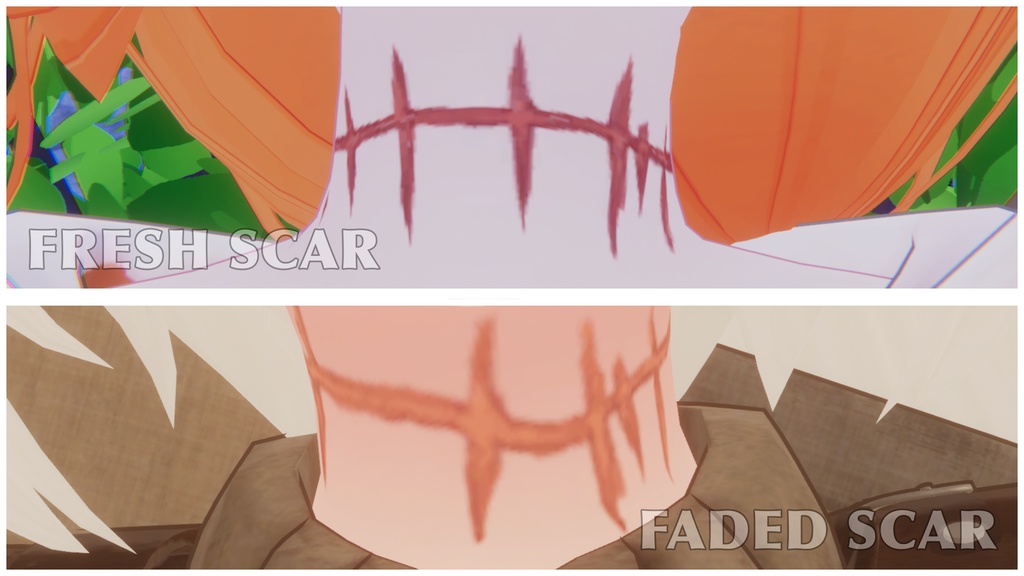『22+アバター対応 | Compatible with 22+ avatars』Neck Scar Texture 首の傷跡 テクスチャ (VRChat)