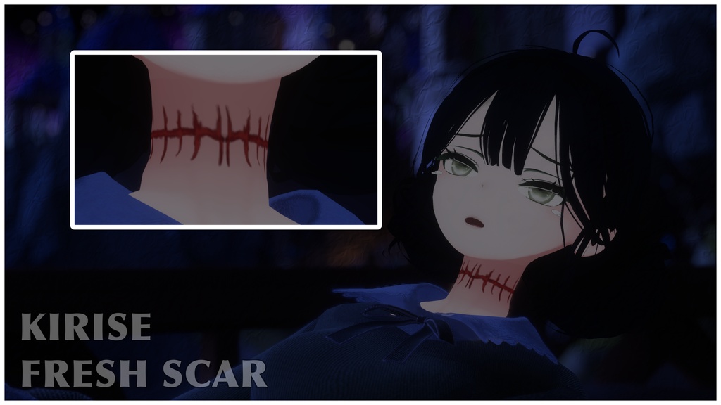 『22+アバター対応 | Compatible with 22+ avatars』Neck Scar Texture 首の傷跡 テクスチャ (VRChat)