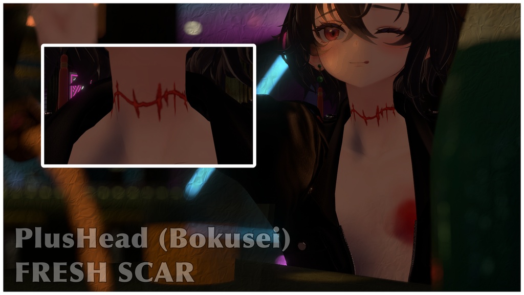 『22+アバター対応 | Compatible with 22+ avatars』Neck Scar Texture 首の傷跡 テクスチャ (VRChat)