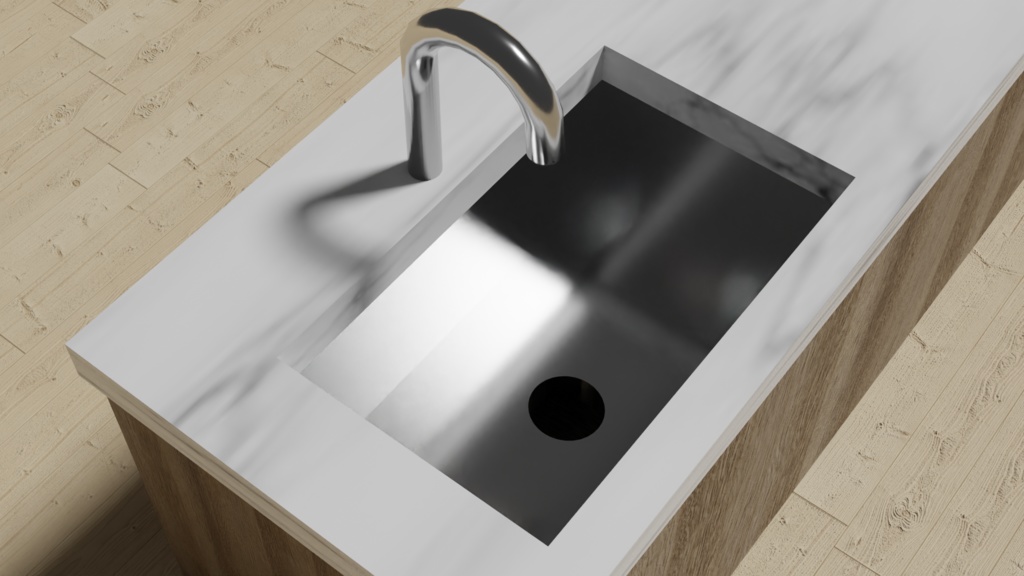 キッチン流し台の3Dモデル - Dot. CG - BOOTH