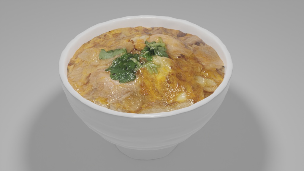 親子丼の3Dモデル