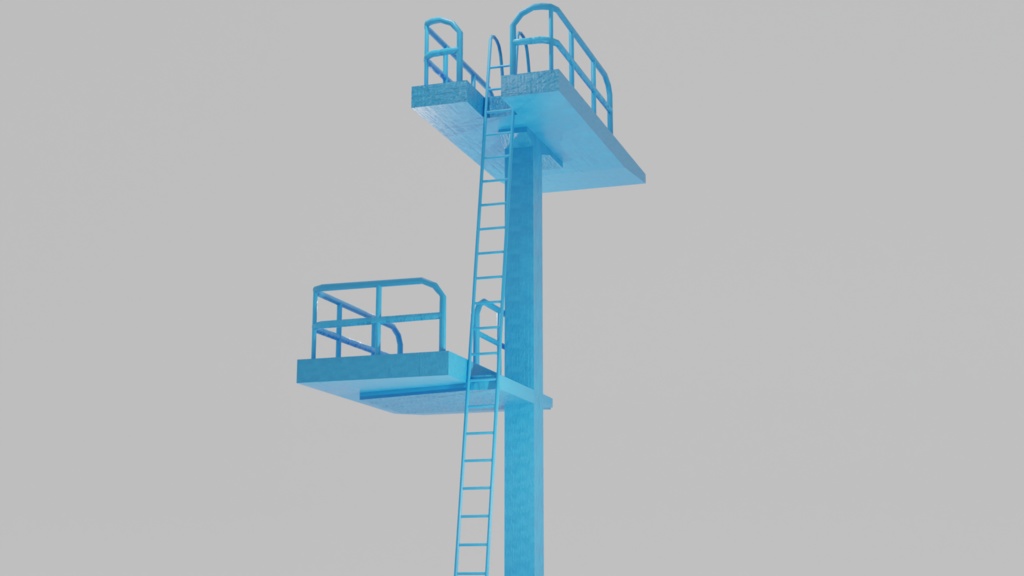 Pool diving board プールの飛び込み台 | 3D Model