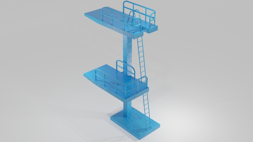 Pool diving board プールの飛び込み台 | 3D Model