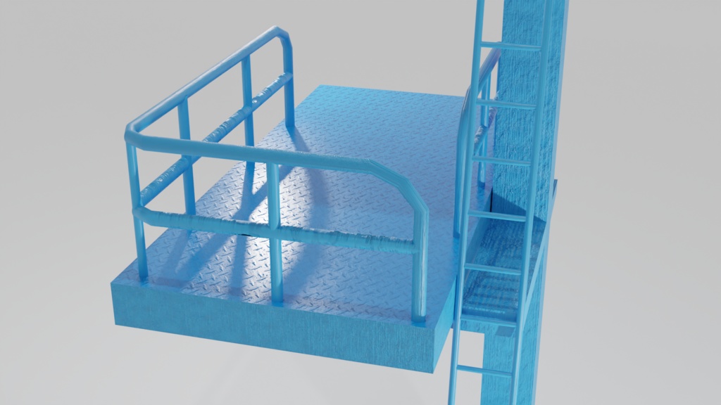 Pool diving board プールの飛び込み台 | 3D Model