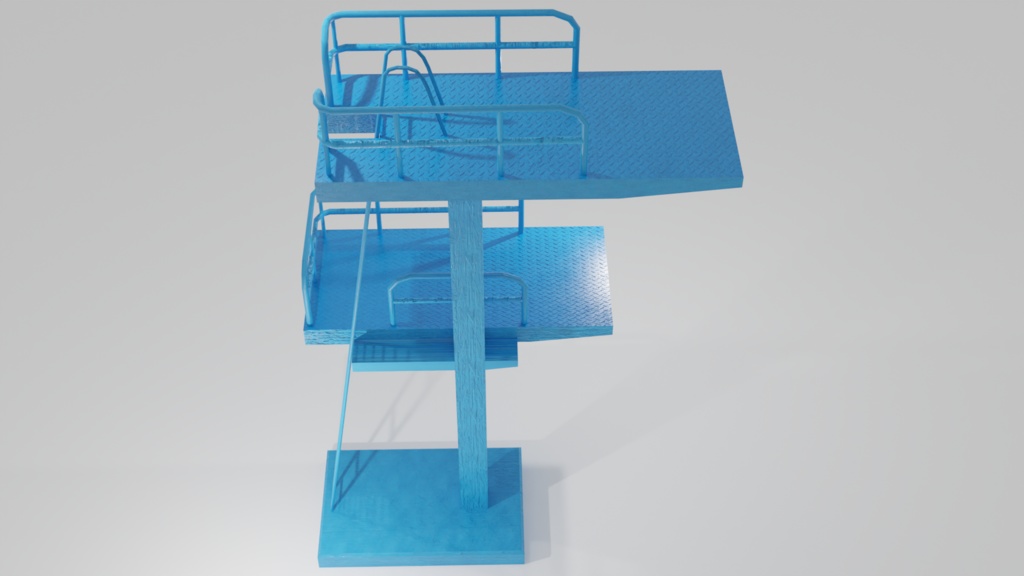 Pool diving board プールの飛び込み台 | 3D Model