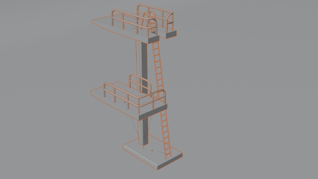 Pool diving board プールの飛び込み台 | 3D Model