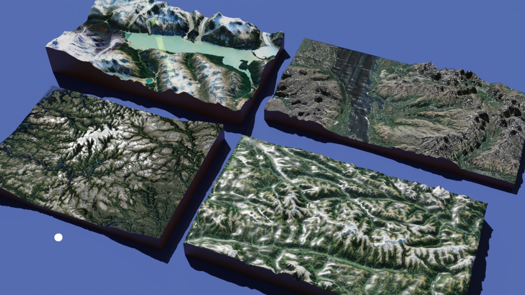 Valley and Mountain 4-piece set 渓谷・山・谷 4種類セット | 3D Model