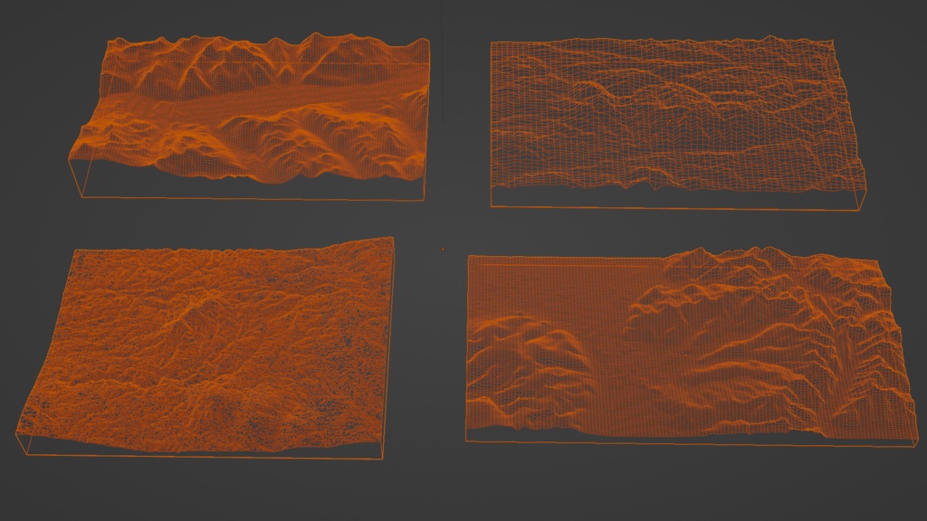 Valley and Mountain 4-piece set 渓谷・山・谷 4種類セット | 3D Model