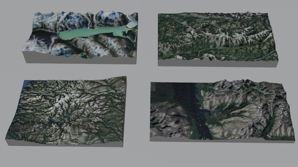 Valley and Mountain 4-piece set 渓谷・山・谷 4種類セット | 3D Model