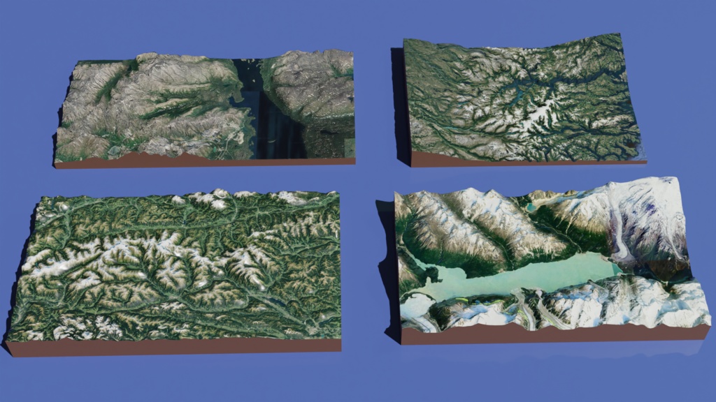 Valley and Mountain 4-piece set 渓谷・山・谷 4種類セット | 3D Model