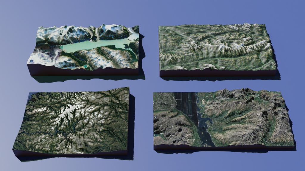 Valley and Mountain 4-piece set 渓谷・山・谷 4種類セット | 3D Model