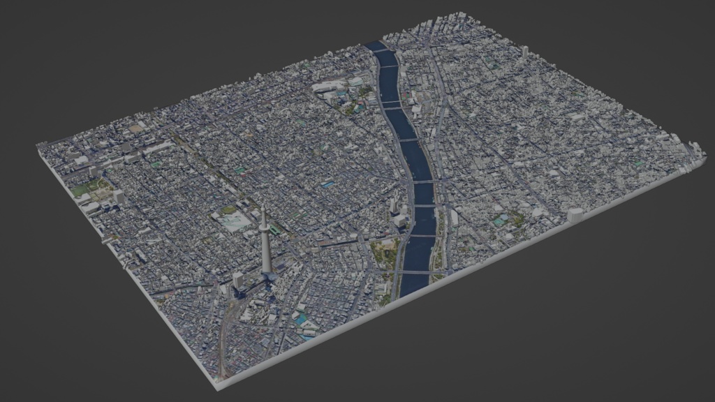 Tokyo Skytree MAP スカイツリー周辺の広域3Dモデル | 3D Model