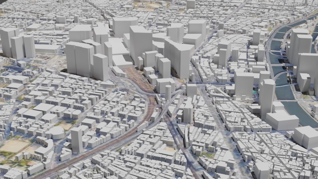 Osaka MAP 大阪駅周辺の広域3Dモデル | 3D Model