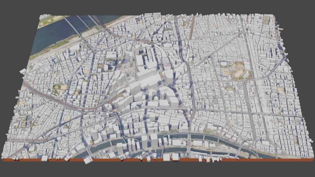 Osaka MAP 大阪駅周辺の広域3Dモデル | 3D Model