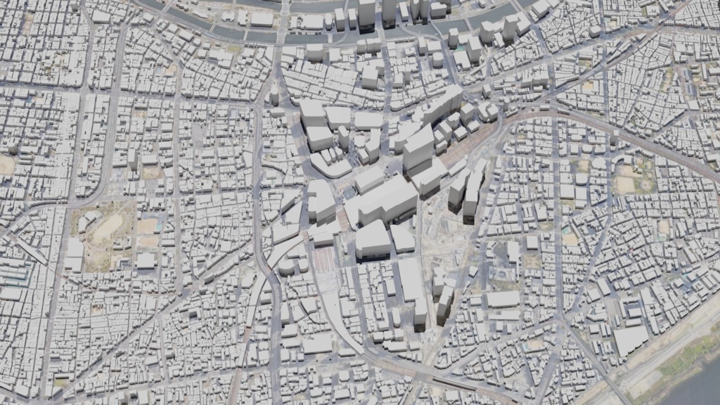 Osaka MAP 大阪駅周辺の広域3Dモデル | 3D Model