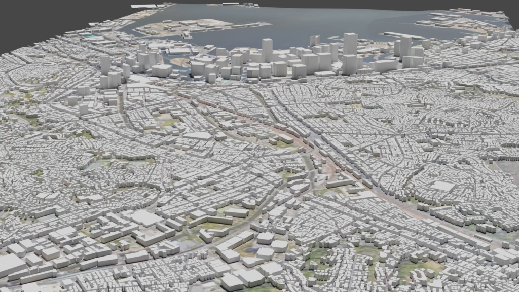 Yokohama MAP 横浜駅~みなとみらい周辺の広域3Dモデル | 3D Model