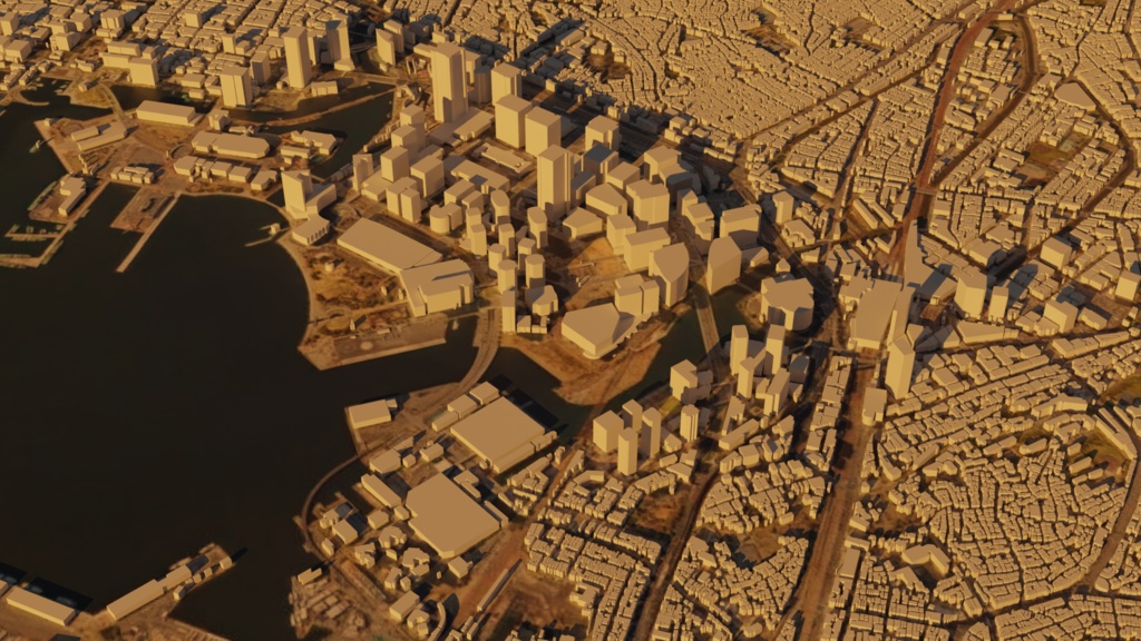 Yokohama MAP 横浜駅~みなとみらい周辺の広域3Dモデル | 3D Model