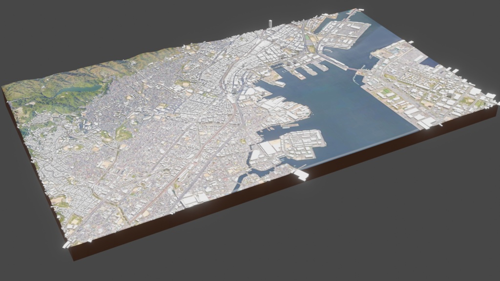 Kobe MAP 神戸駅周辺の広域3Dモデル | 3D Model