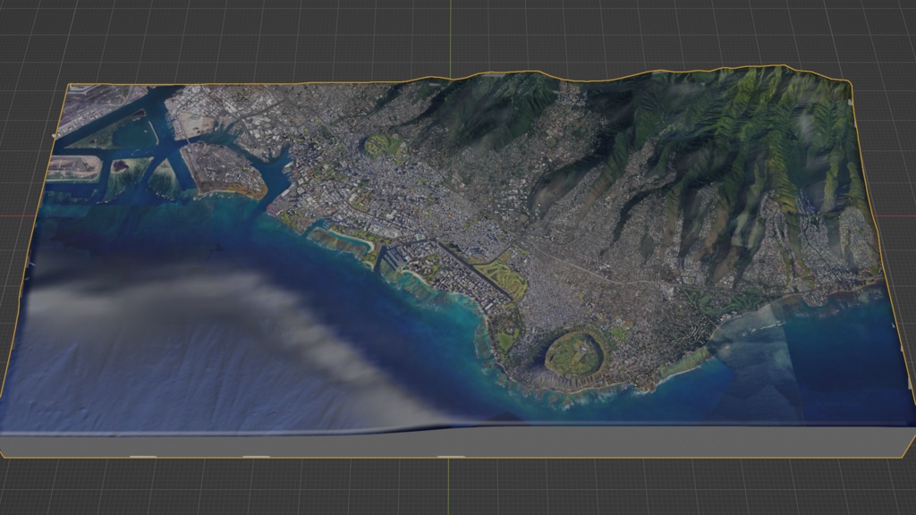 Honolulu, Hawaii MAP ハワイ・ホノルル周辺の広域3Dマップ | 3D Model