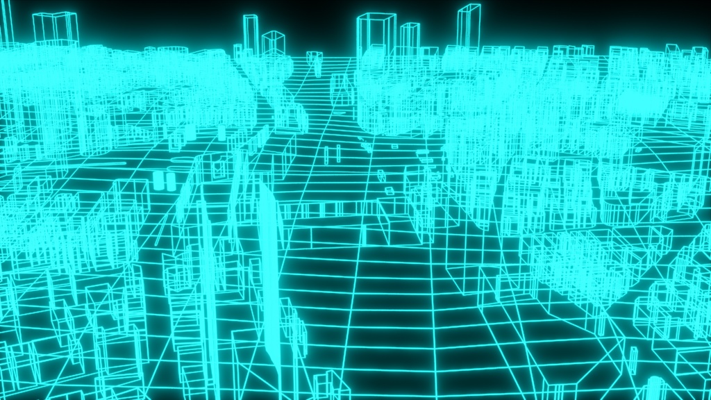 Shinjuku Wireframe Maps 新宿駅周辺のワイヤーフレームマップ | 3D Model