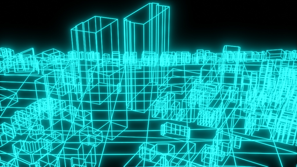 Shinjuku Wireframe Maps 新宿駅周辺のワイヤーフレームマップ | 3D Model