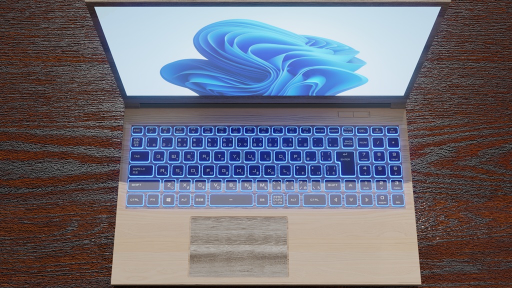 wooden laptop 木製のノートPC | 3D Model