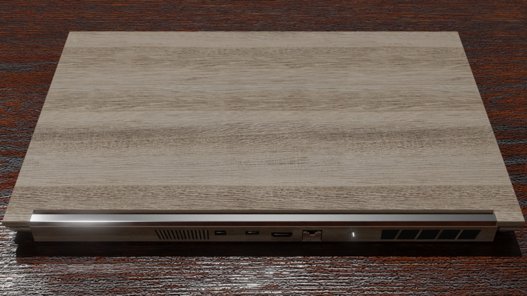 wooden laptop 木製のノートPC | 3D Model