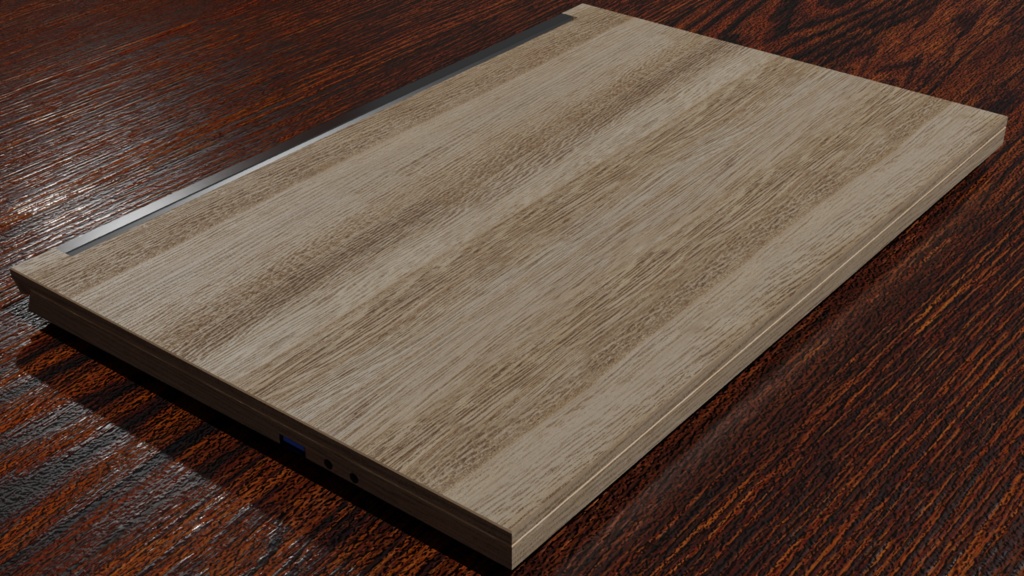 wooden laptop 木製のノートPC | 3D Model
