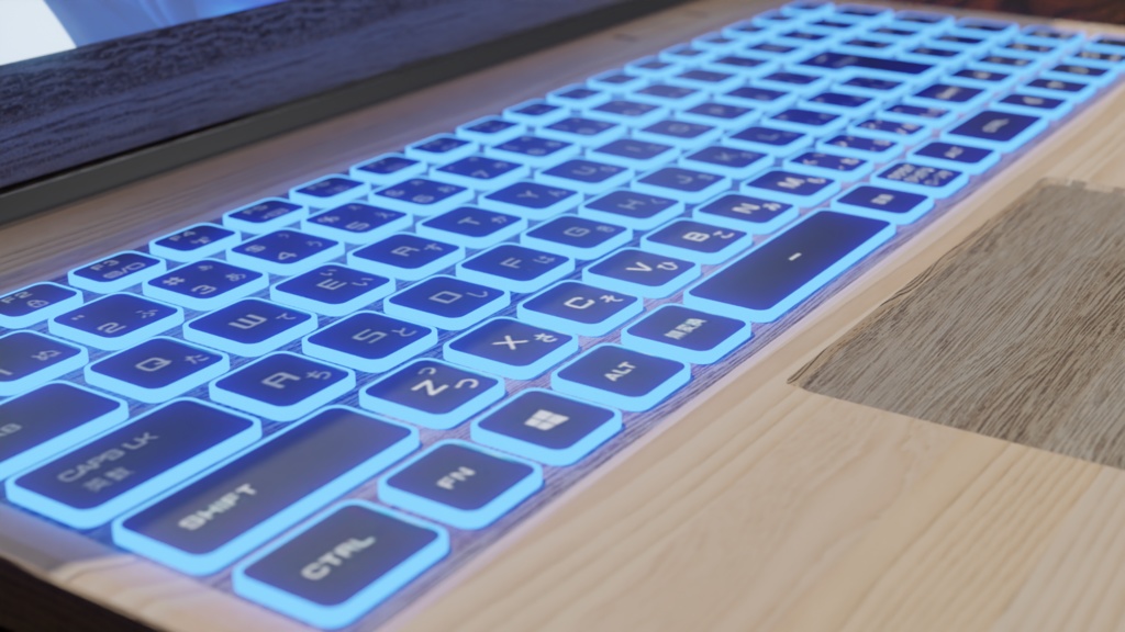 wooden laptop 木製のノートPC | 3D Model