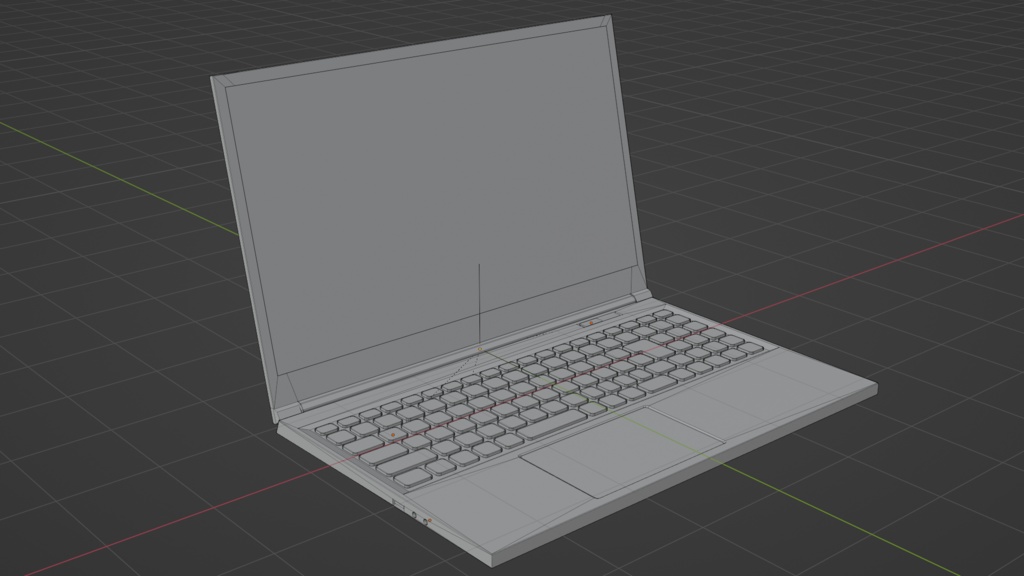 wooden laptop 木製のノートPC | 3D Model