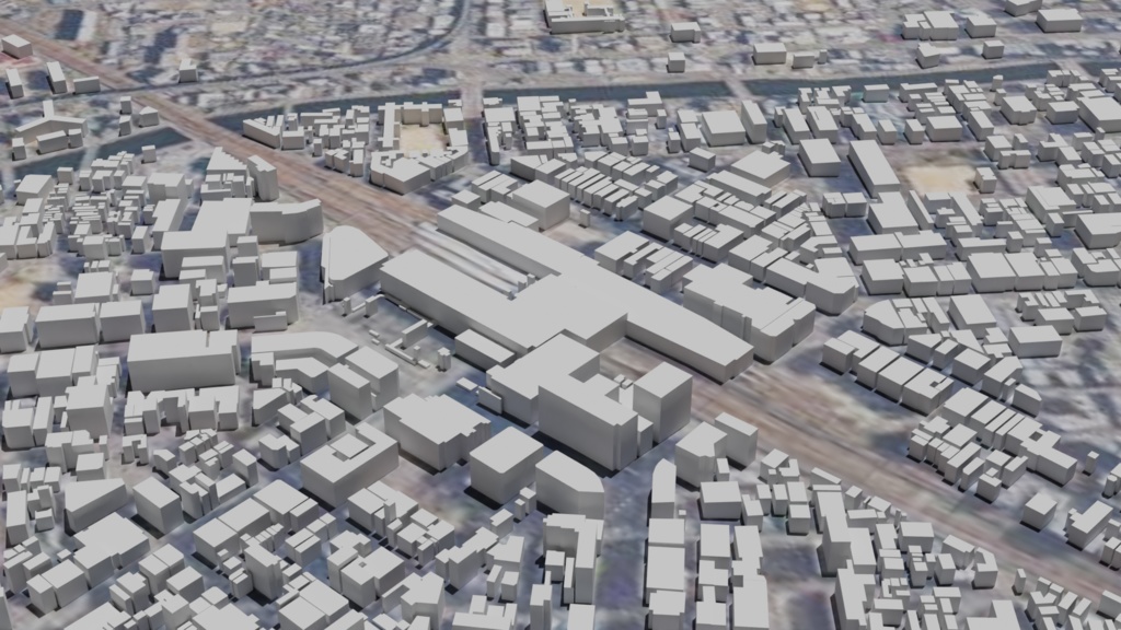 Fukuoka Hakata MAP 福岡博多駅周辺の広域3Dモデル | 3D Model