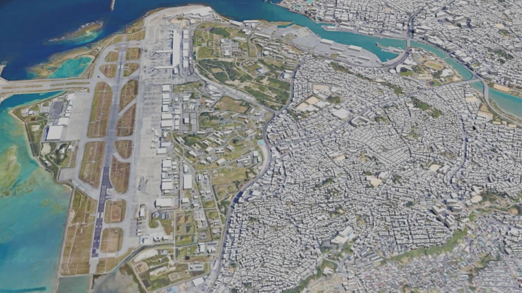 Okinawa MAP 沖縄那覇空港周辺の広域3Dモデル | 3D Model