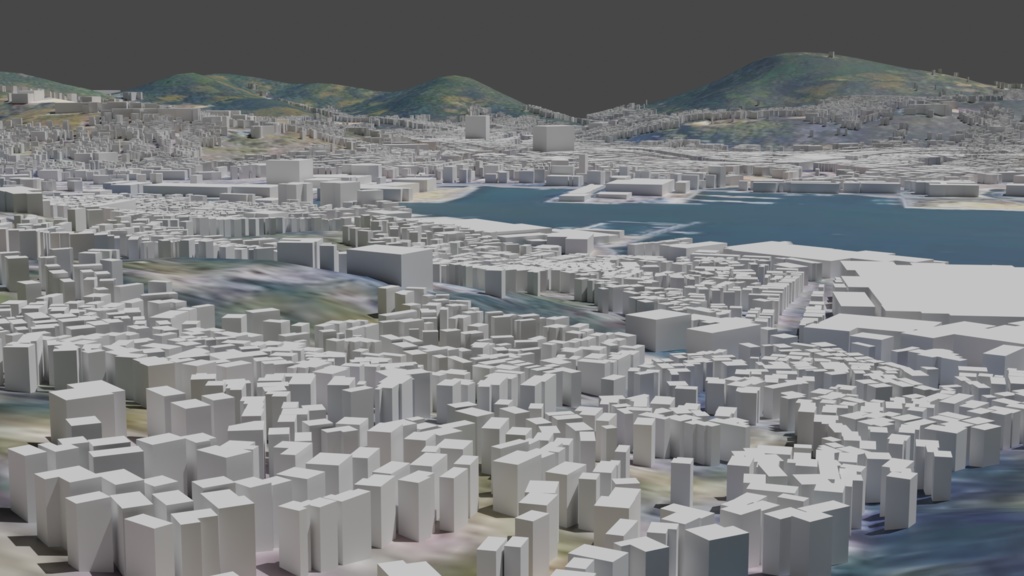 Nagasaki MAP 長崎市周辺の広域3Dモデル | 3D Model