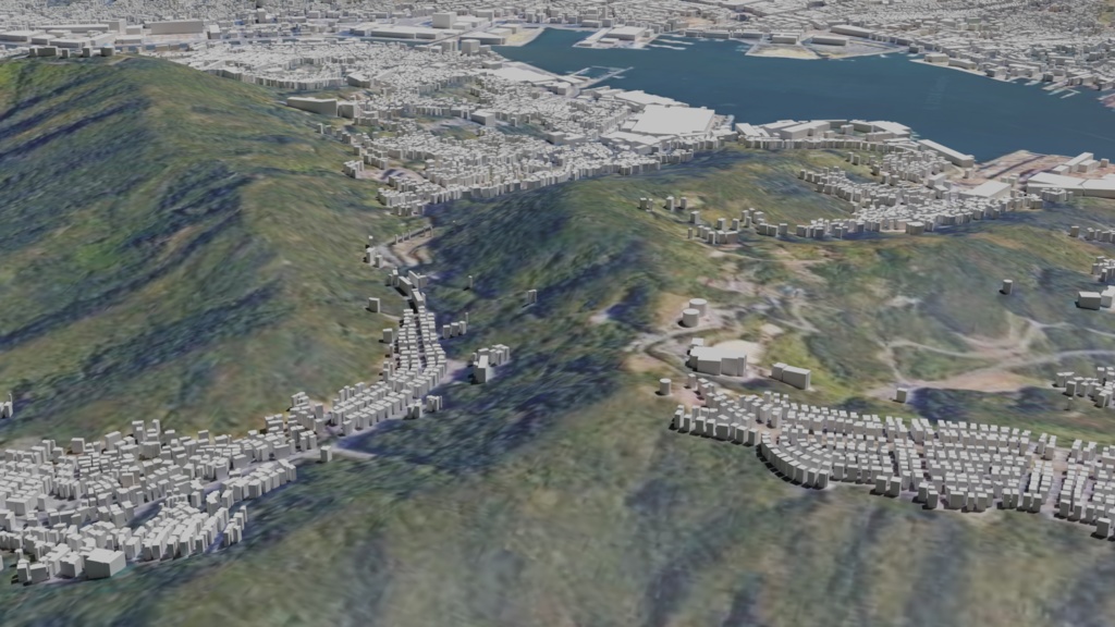 Nagasaki MAP 長崎市周辺の広域3Dモデル | 3D Model