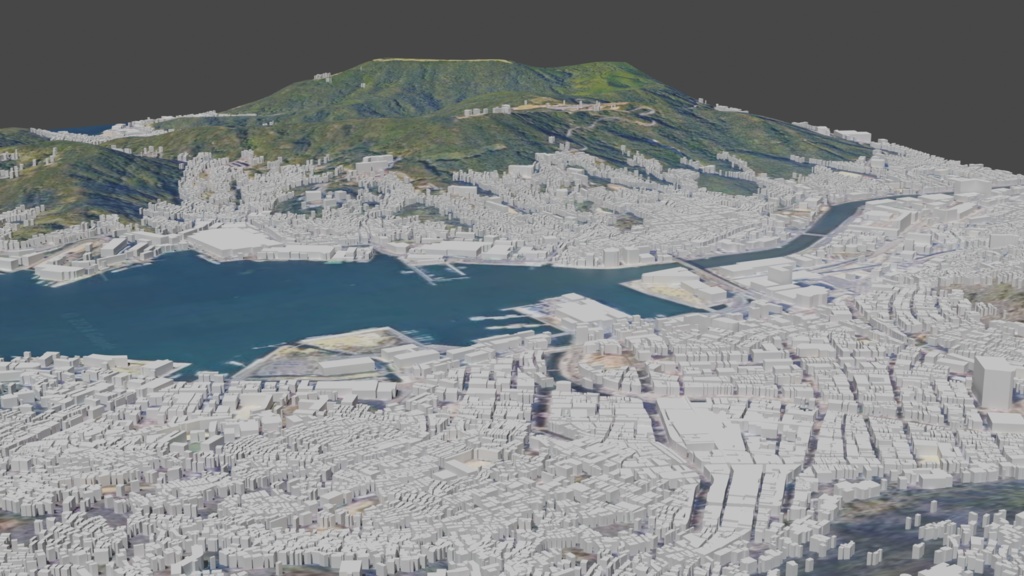 Nagasaki MAP 長崎市周辺の広域3Dモデル | 3D Model