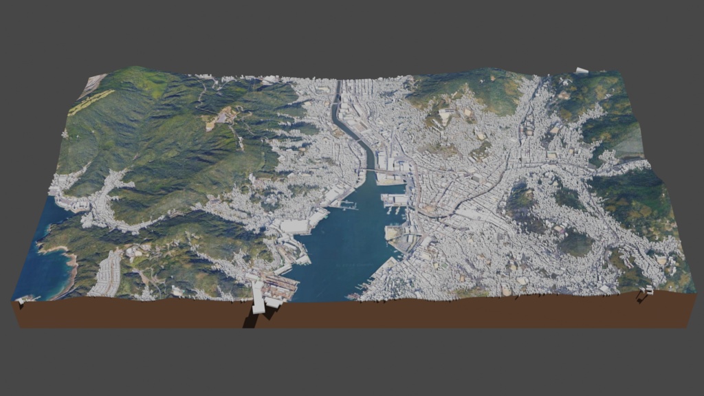 Nagasaki MAP 長崎市周辺の広域3Dモデル | 3D Model